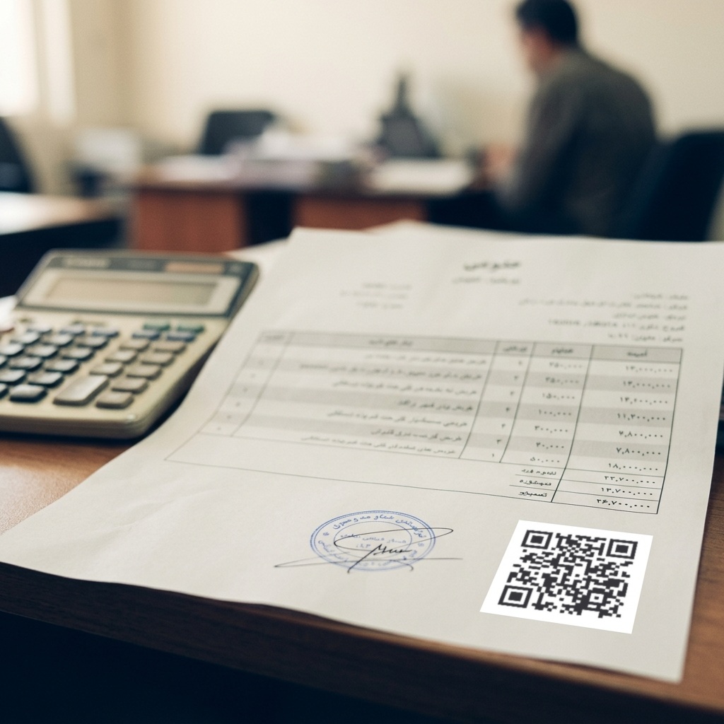 فاکتور با کد QR نخ برای پرداخت آنلاین